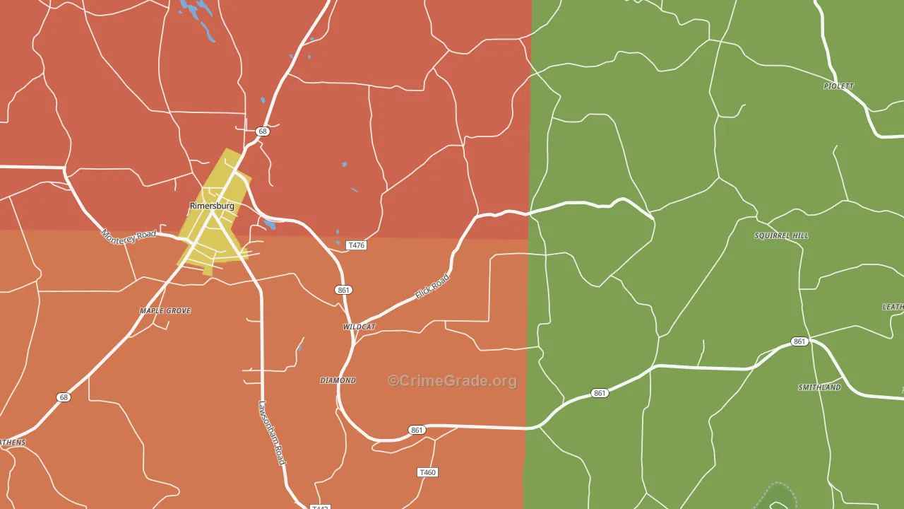 Wildcat, PA Map of Assault Rates