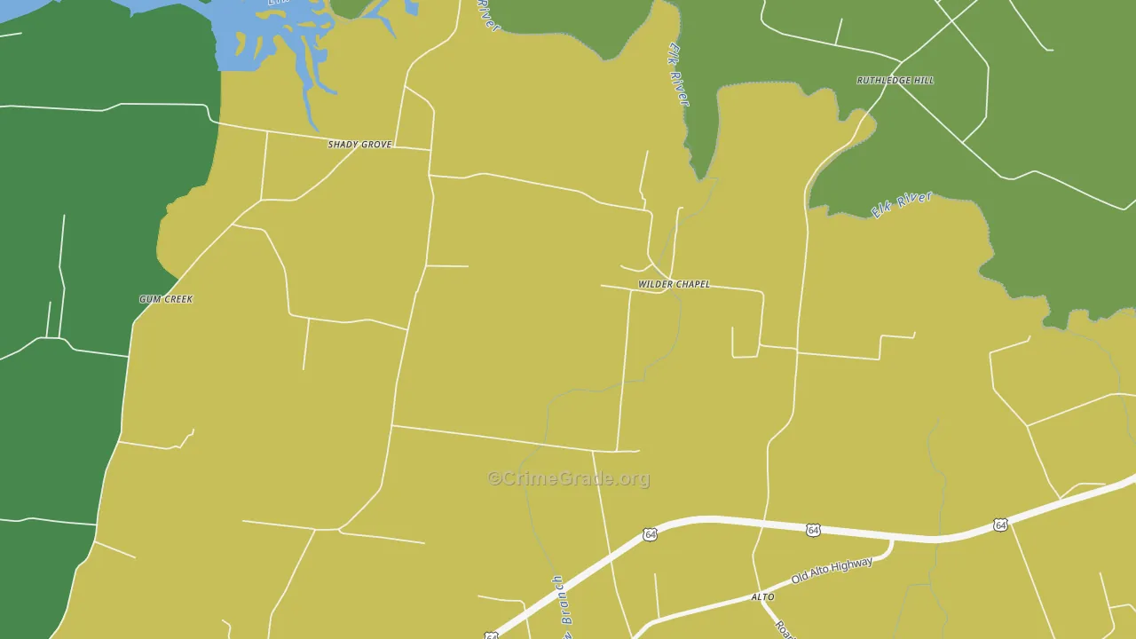 Wilder Chapel, TN Map of Assault Rates