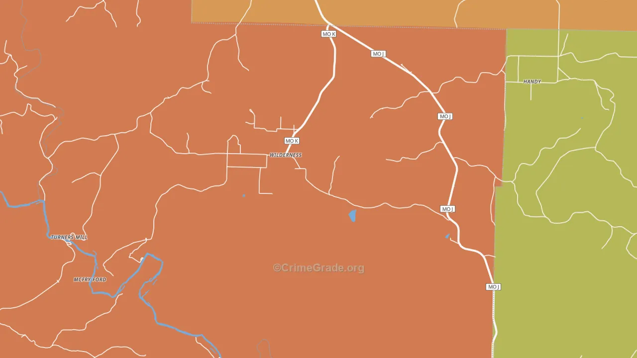 Wilderness, MO Map of Assault Rates