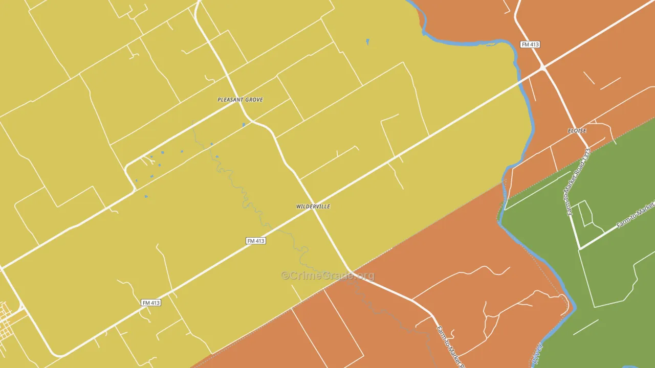 Wilderville, TX Map of Assault Rates