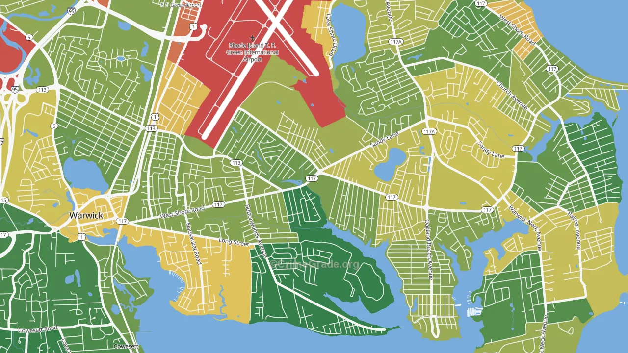 Wildes Corner, Warwick, RI Map of Assault Rates
