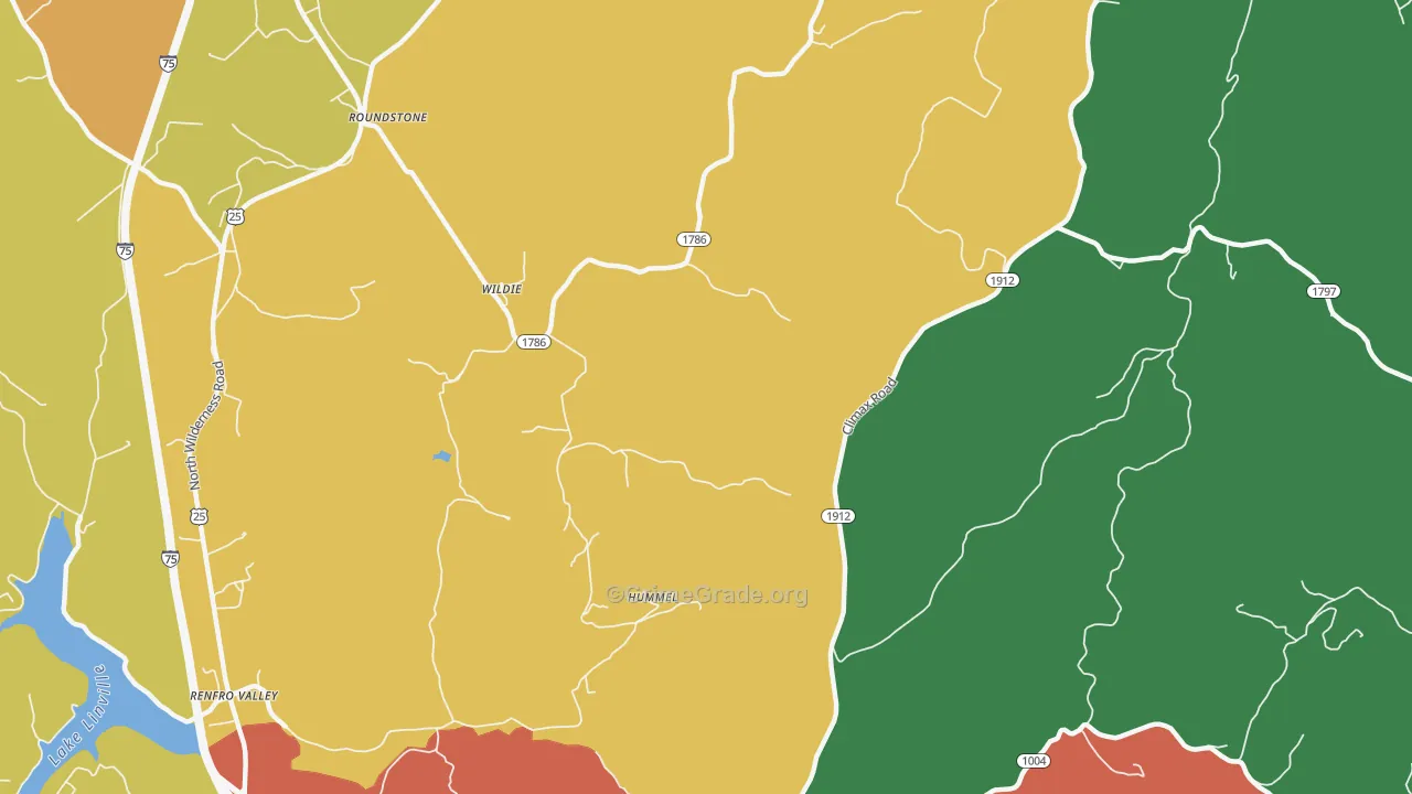 Wildie, KY Map of Assault Rates