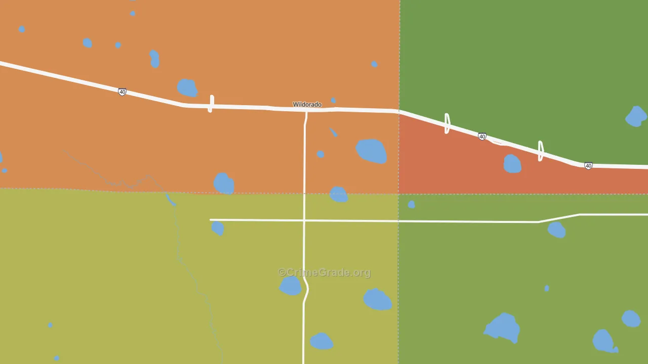 Wildorado, TX Map of Assault Rates
