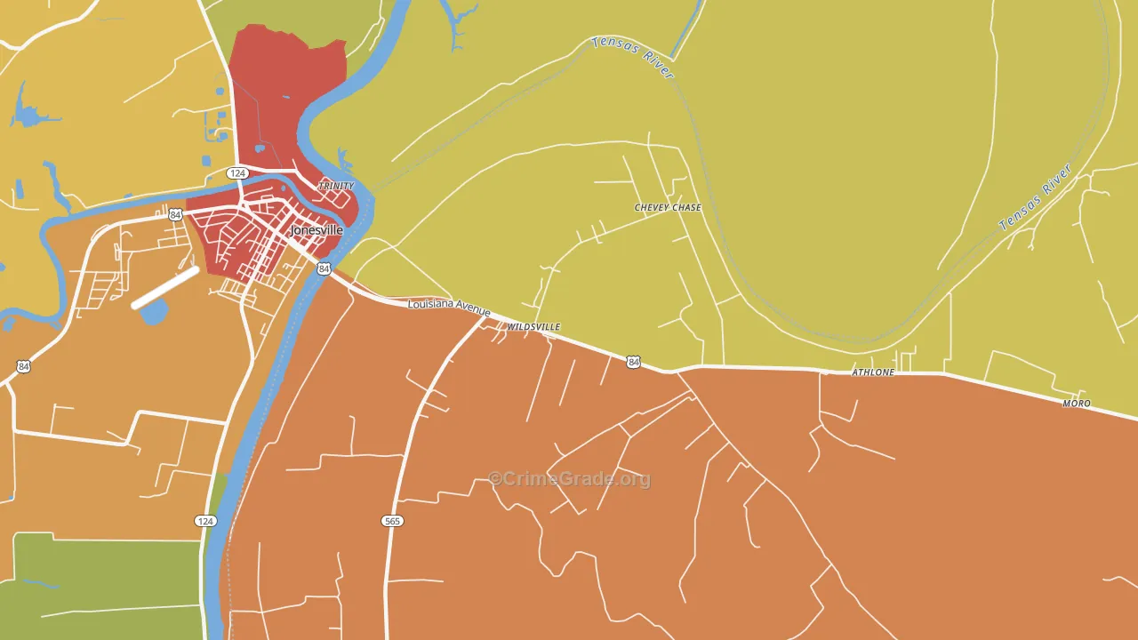 Wildsville, LA Map of Assault Rates