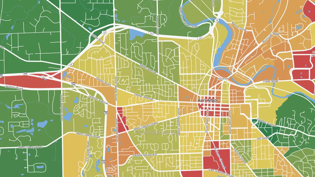Wildwood, Ann Arbor, MI Map of Assault Rates