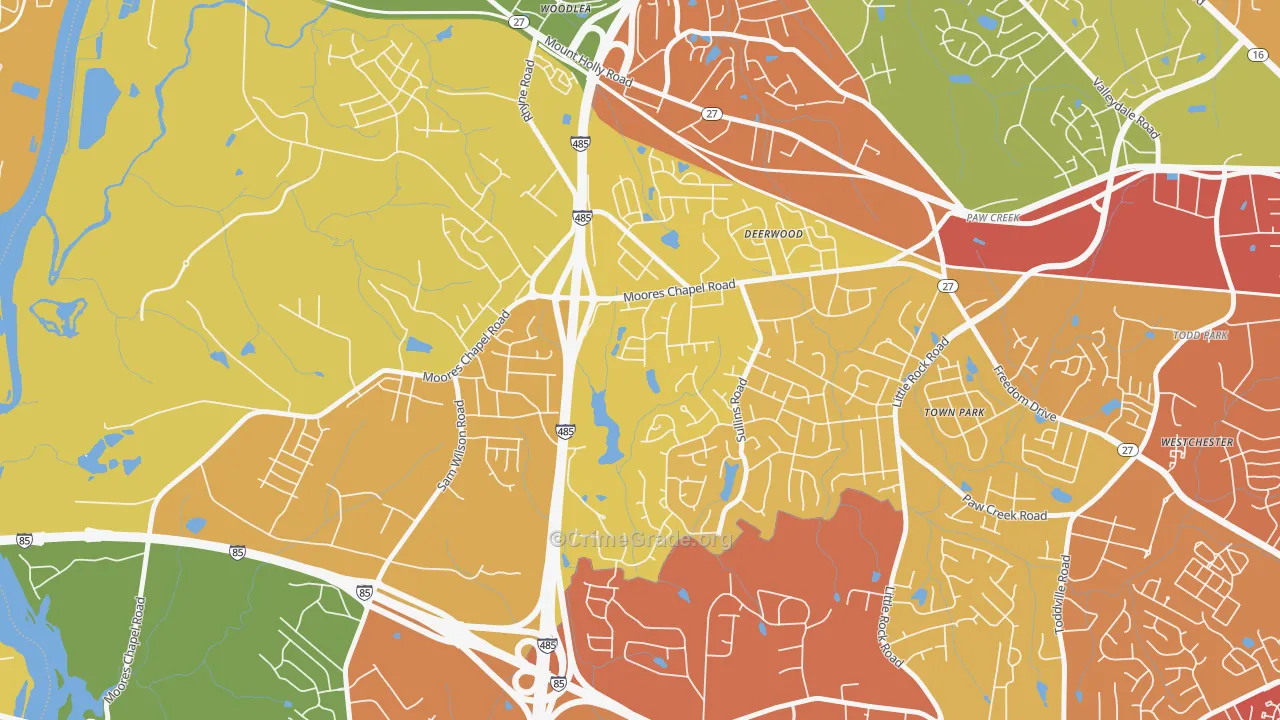 Wildwood, Charlotte, NC Map of Assault Rates