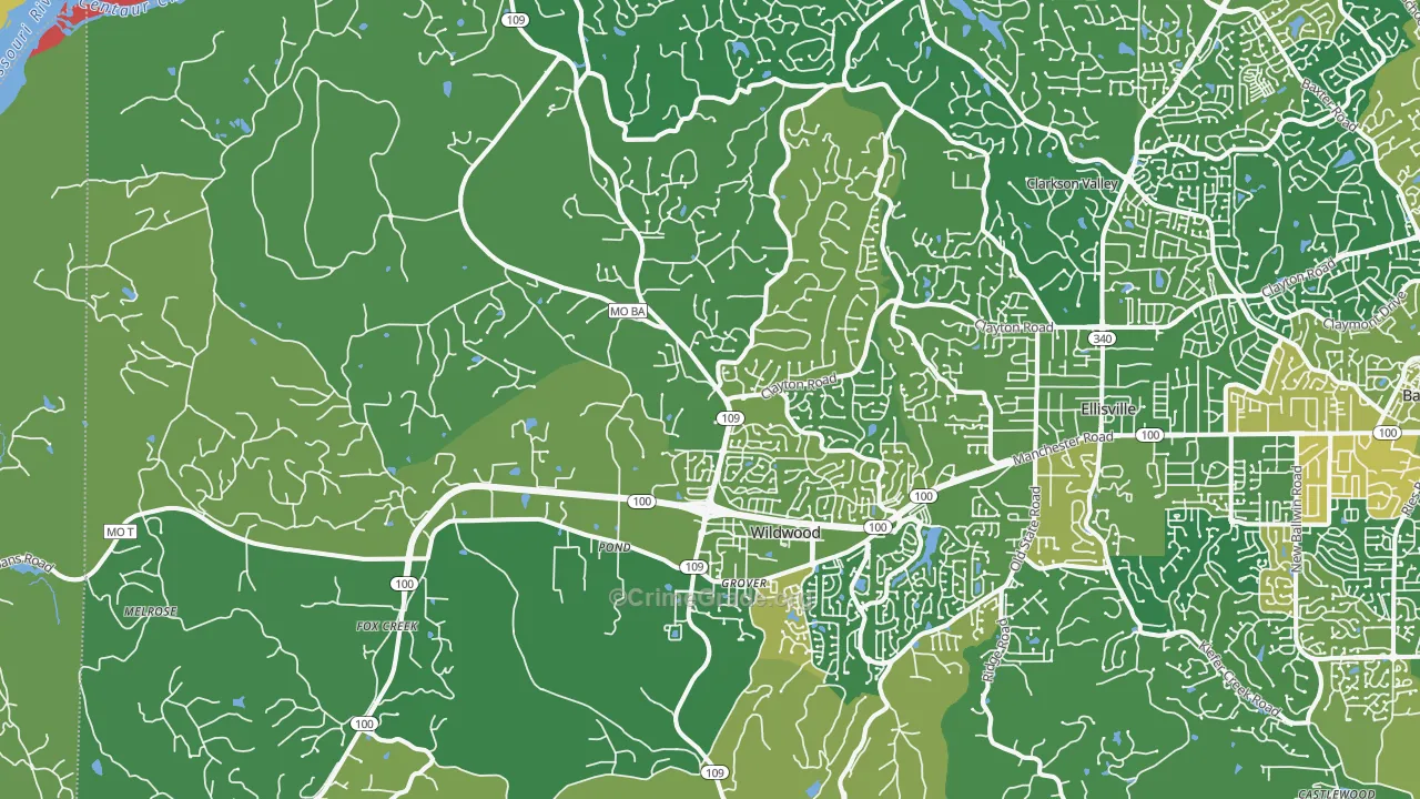 Wildwood, MO Map of Assault Rates
