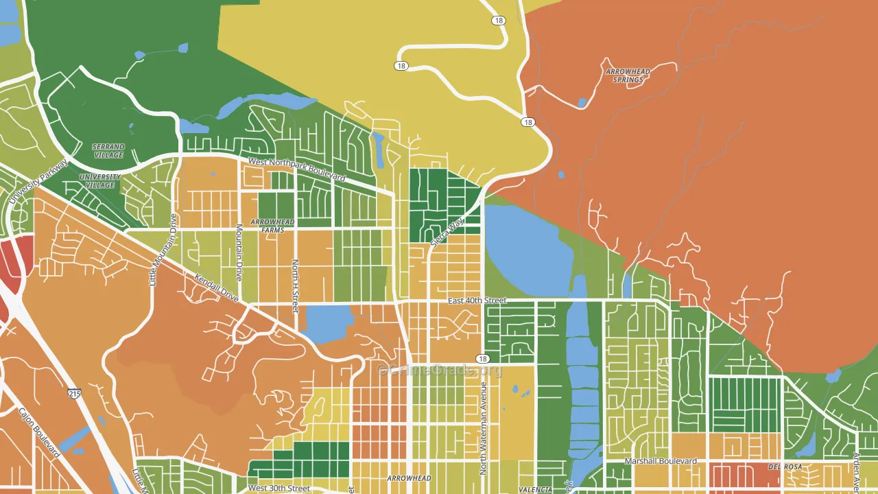 Wildwood Park, San Bernardino, CA Map of Assault Rates