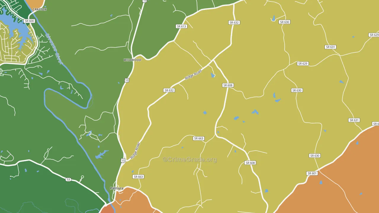 Wildwood, VA Map of Assault Rates