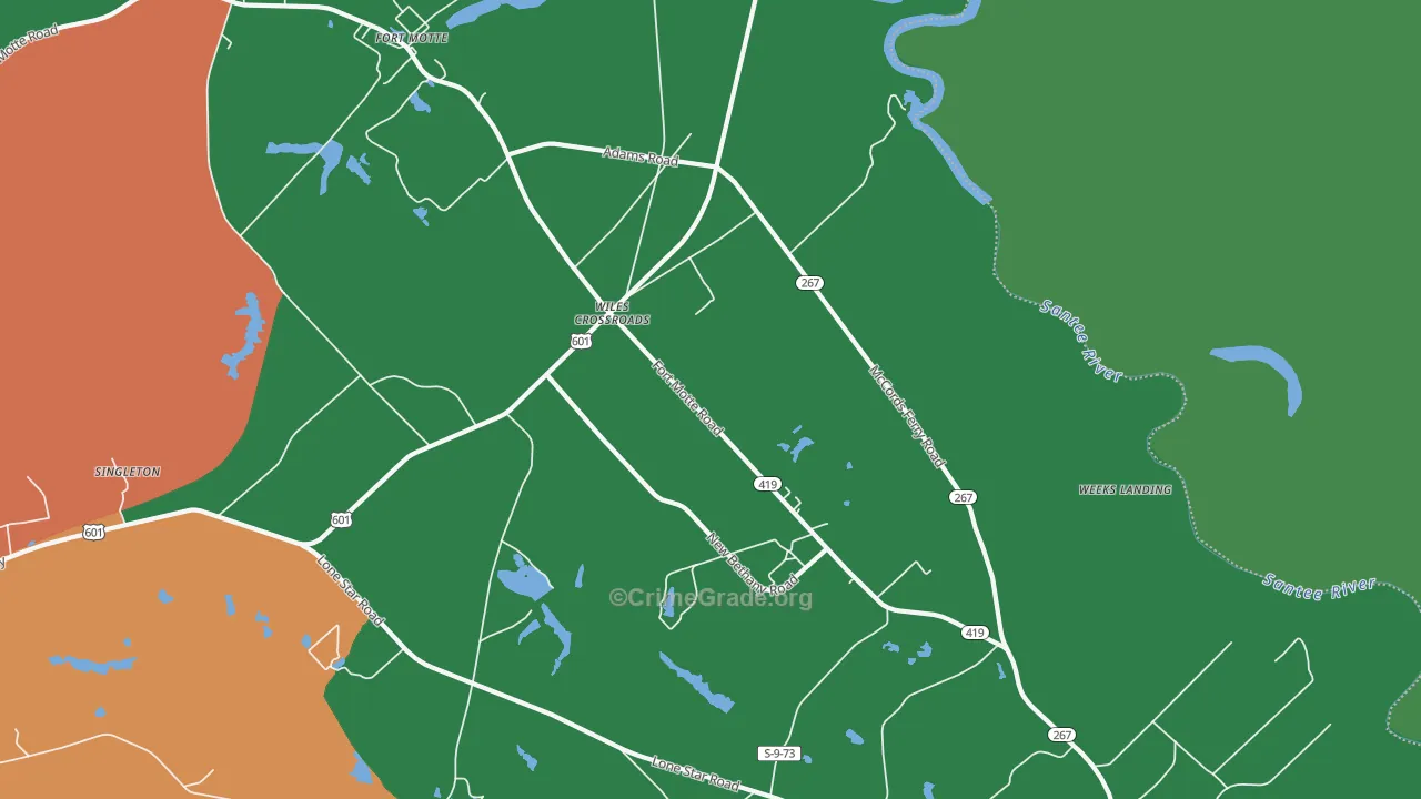 Wiles Crossroads, SC Map of Assault Rates
