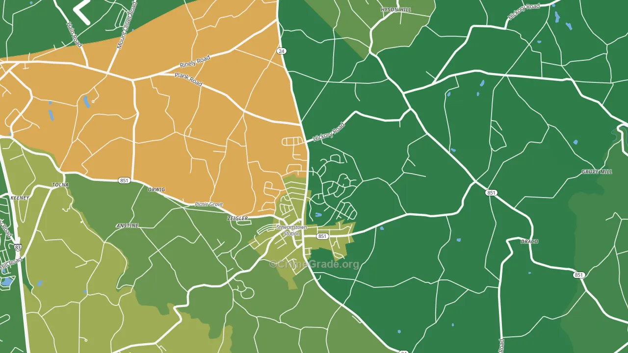 Wiley, PA Map of Assault Rates