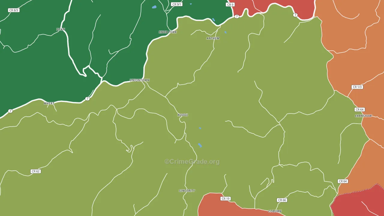 Wileyville, WV Map of Assault Rates