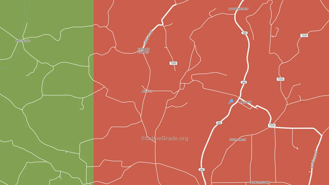 Wilgus, PA Map of Assault Rates