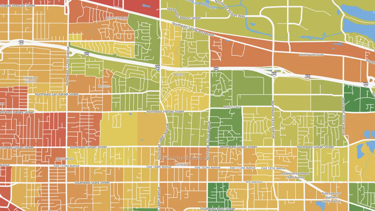 Wilkes, Portland, OR Map of Assault Rates