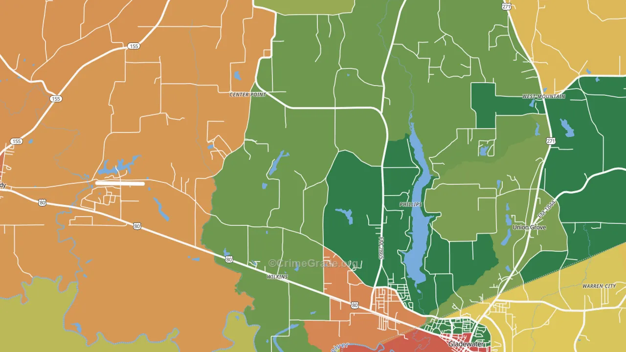 Wilkins, TX Map of Assault Rates
