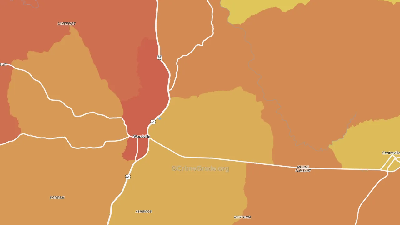 Wilkinson County, MS Map of Assault Rates