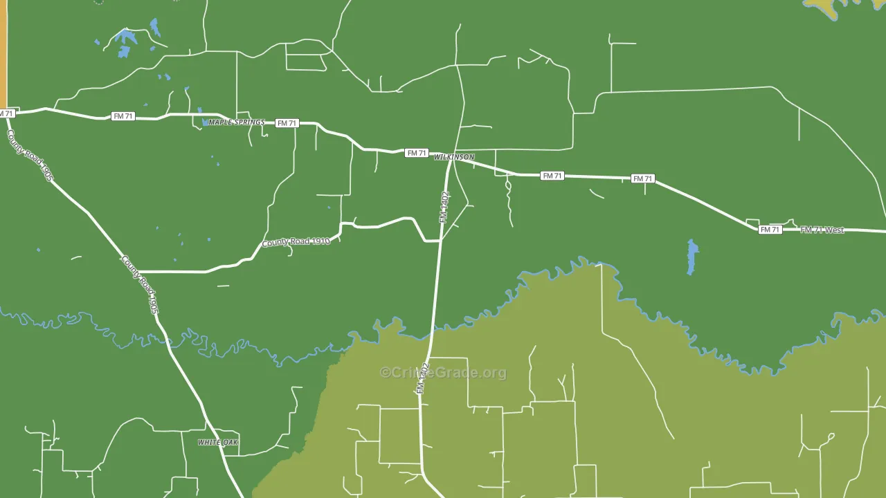 Wilkinson, TX Map of Assault Rates