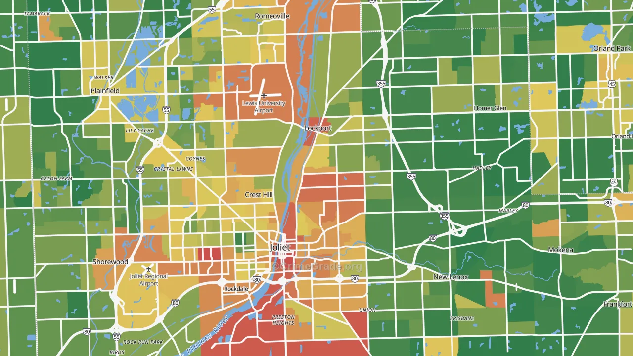 Will County, IL Map of Assault Rates
