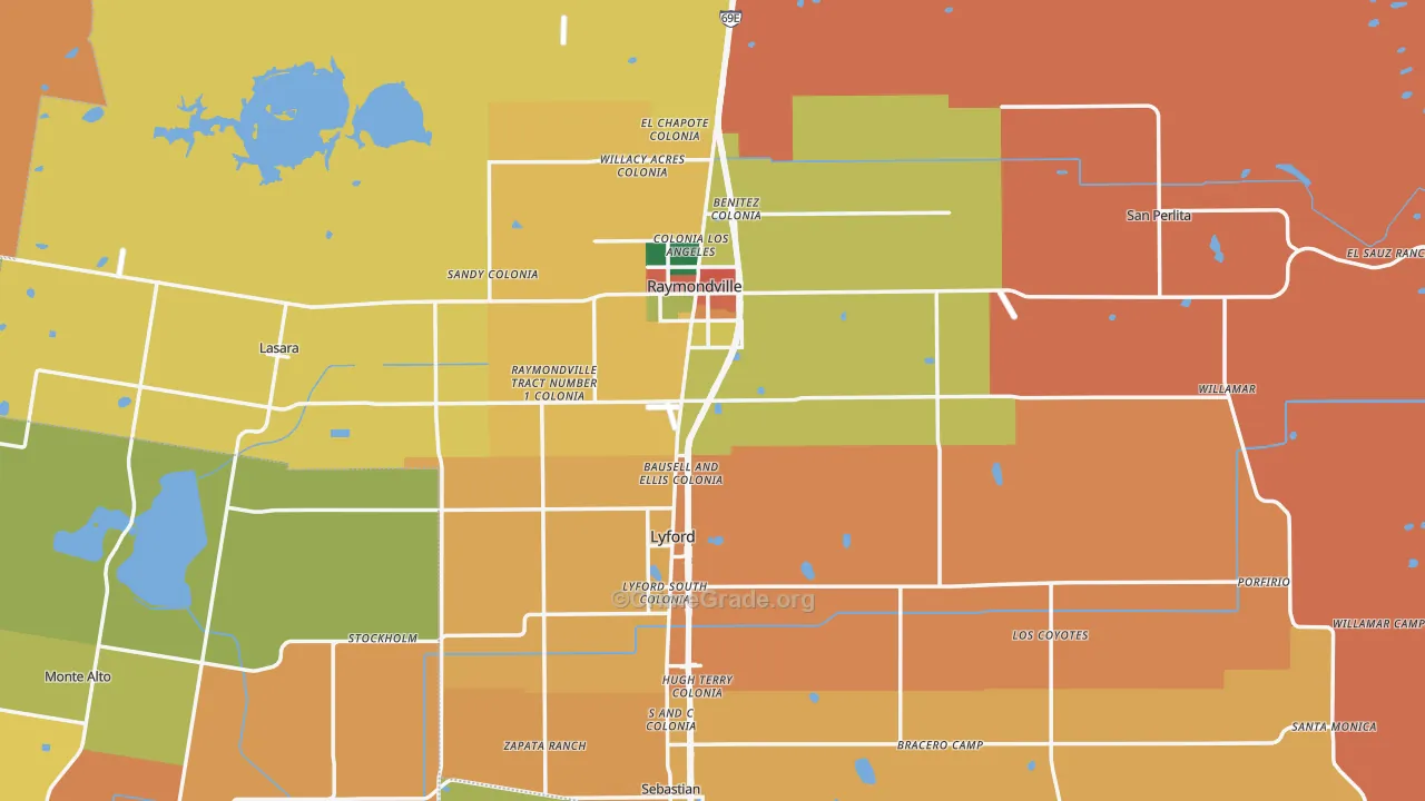 Willacy County, TX Map of Assault Rates