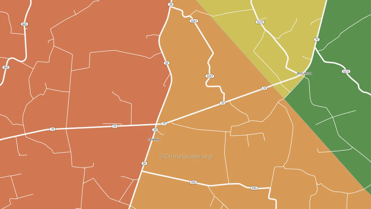 Willailla, KY Map of Assault Rates
