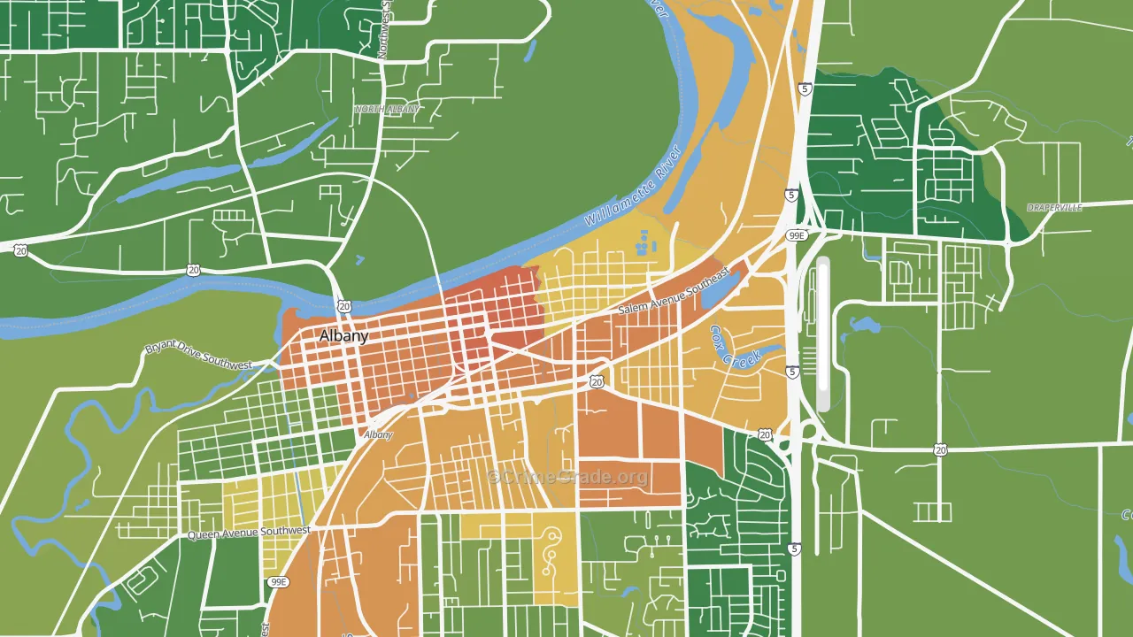 Willamette, Albany, OR Map of Assault Rates