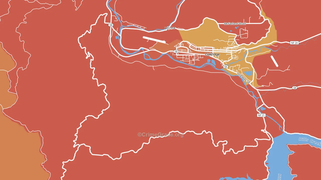 Willamette City, OR Map of Assault Rates