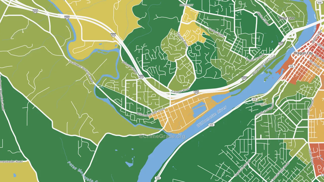 Willamette-West Linn, West Linn, OR Map of Assault Rates