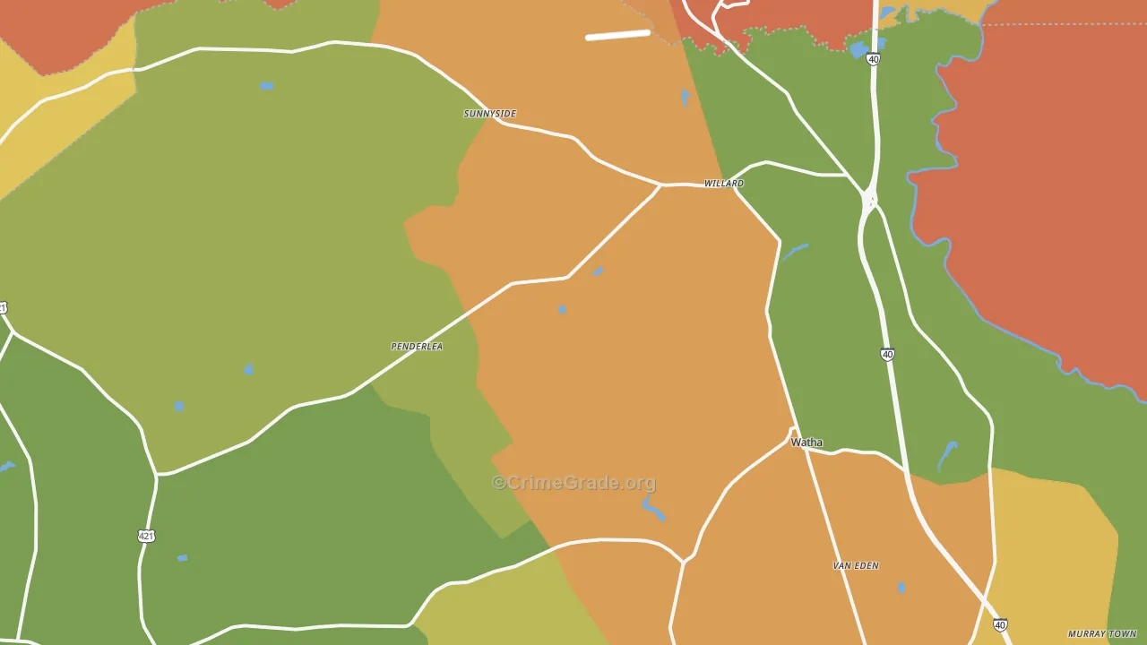 Willard, NC Map of Assault Rates
