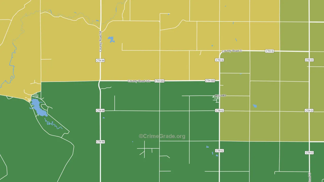 Willard, WI Map of Assault Rates