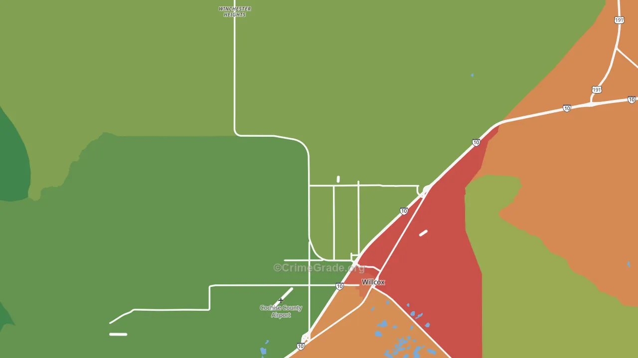 Willcox, AZ Map of Assault Rates