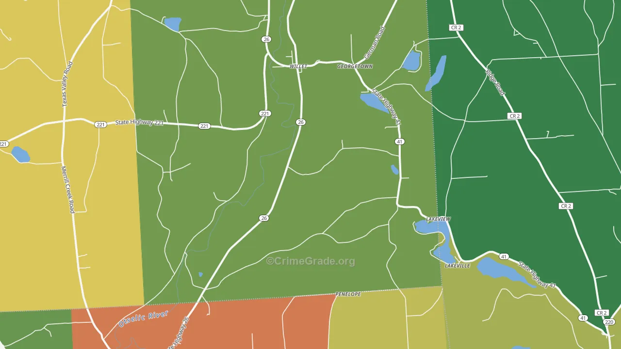 Willet, NY Map of Assault Rates