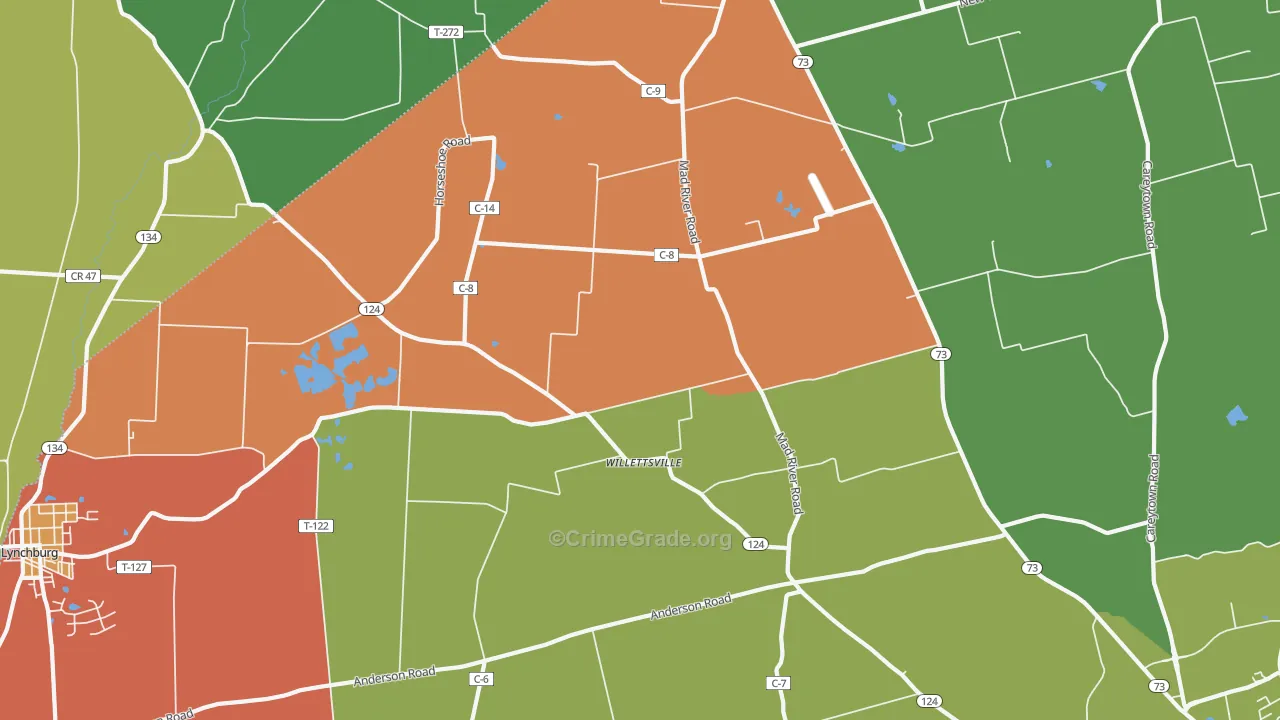 Willettsville, OH Map of Assault Rates
