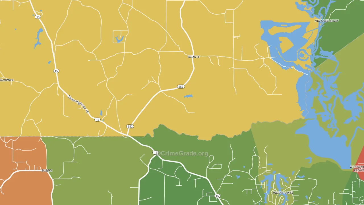 Willhite, LA Map of Assault Rates