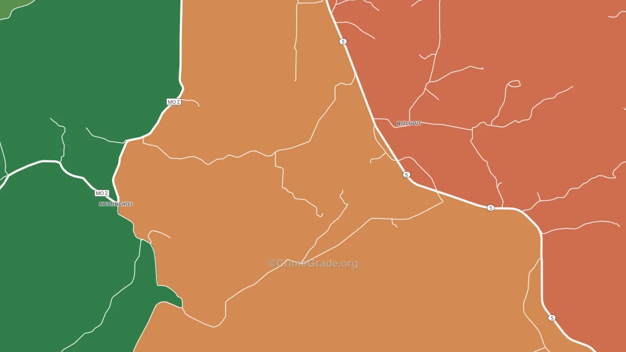 Willhoit, MO Map of Assault Rates