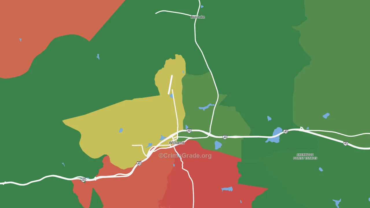 Williams, AZ Map of Assault Rates