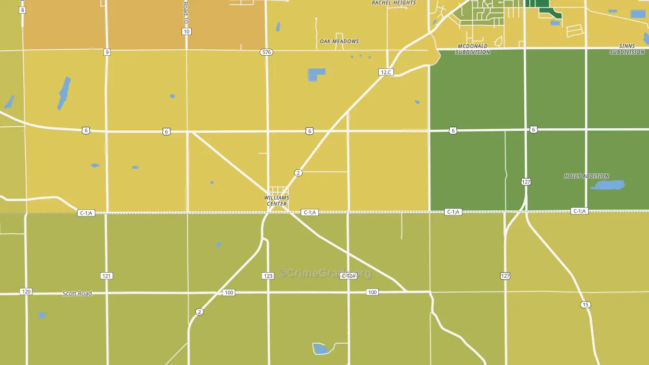 Williams Center, OH Map of Assault Rates