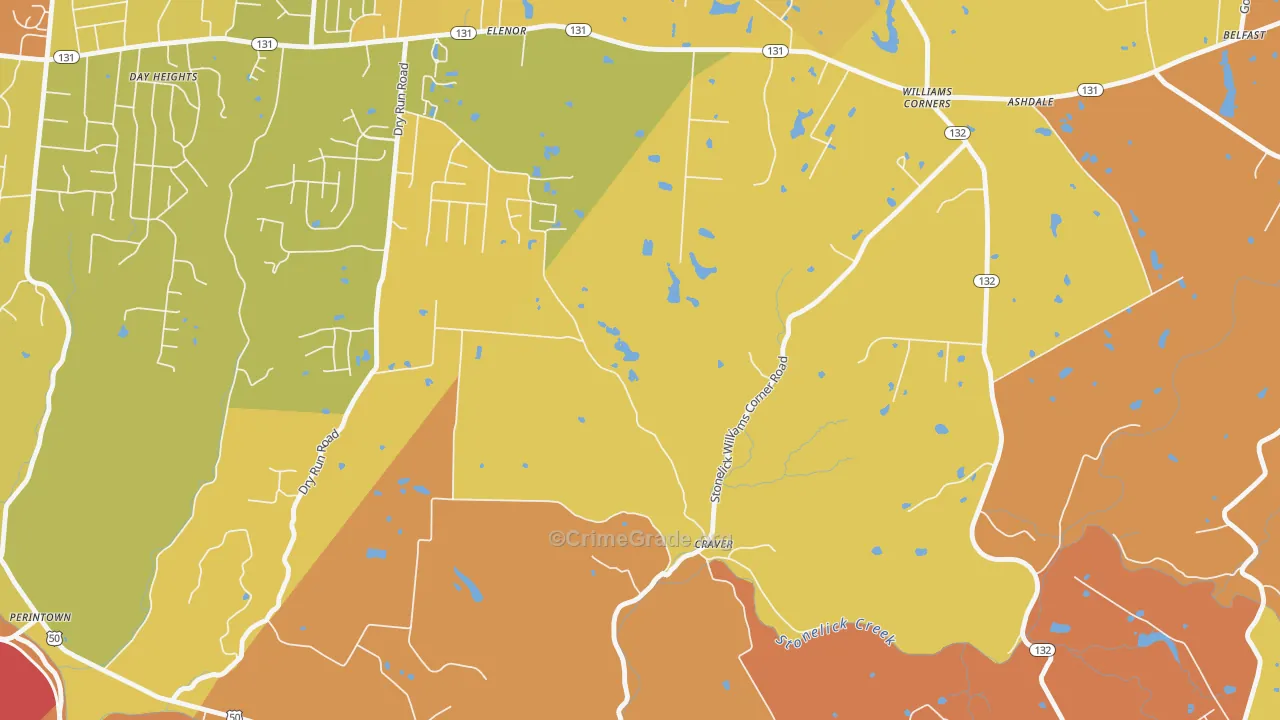 Williams Corner, OH Map of Assault Rates