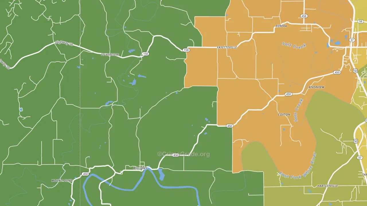 Williams, IN Map of Assault Rates