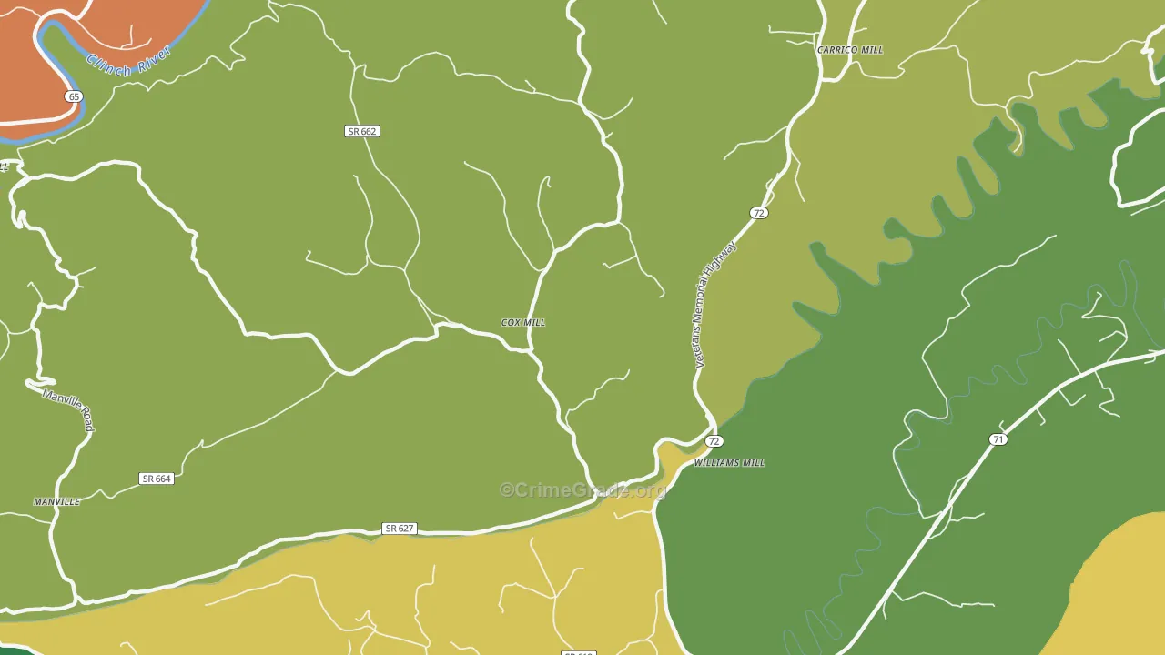 Williams Mill, VA Map of Assault Rates