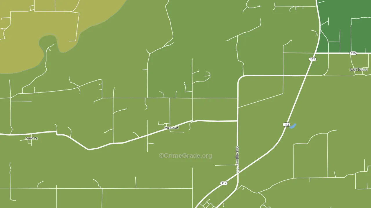 Williams, OK Map of Assault Rates