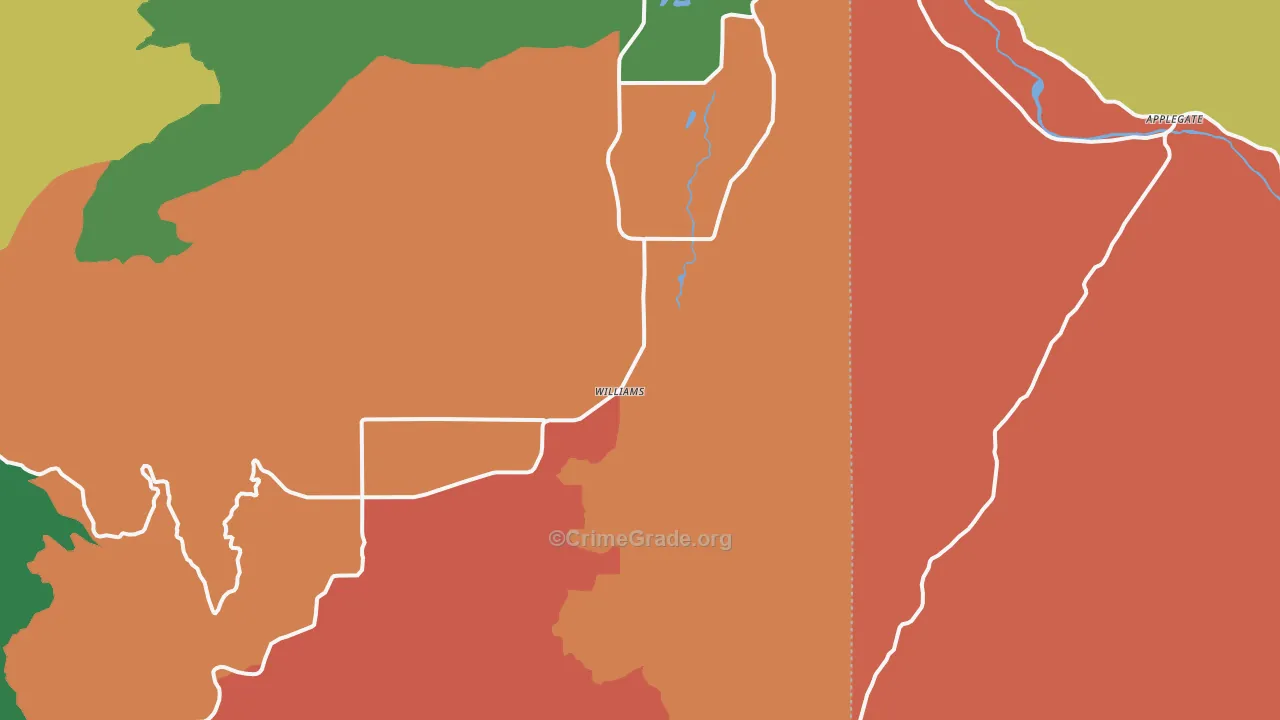 Williams, OR Map of Assault Rates
