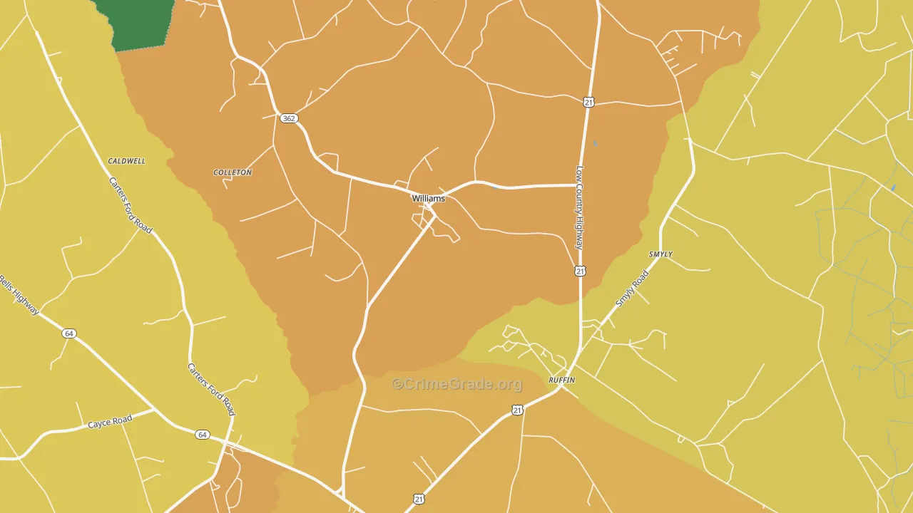 Williams, SC Map of Assault Rates