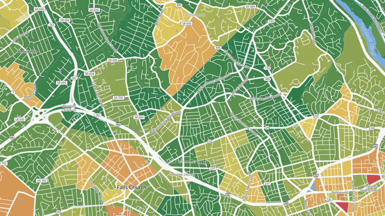 Williamsburg, Arlington, VA Map of Assault Rates
