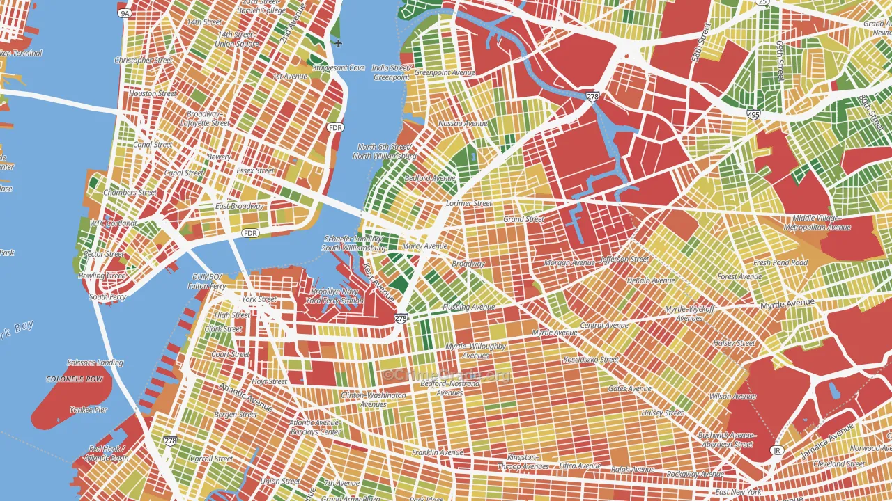 Williamsburg, Brooklyn, NY Map of Assault Rates