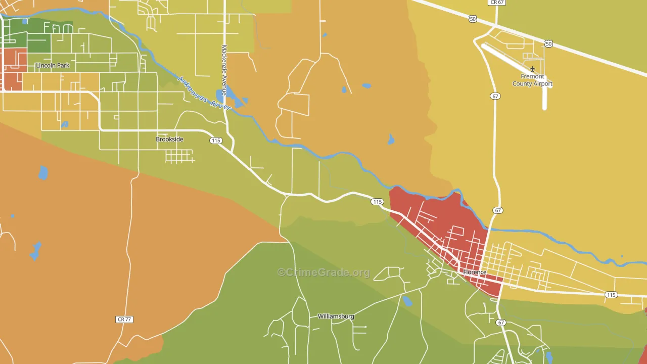 Williamsburg, CO Map of Assault Rates