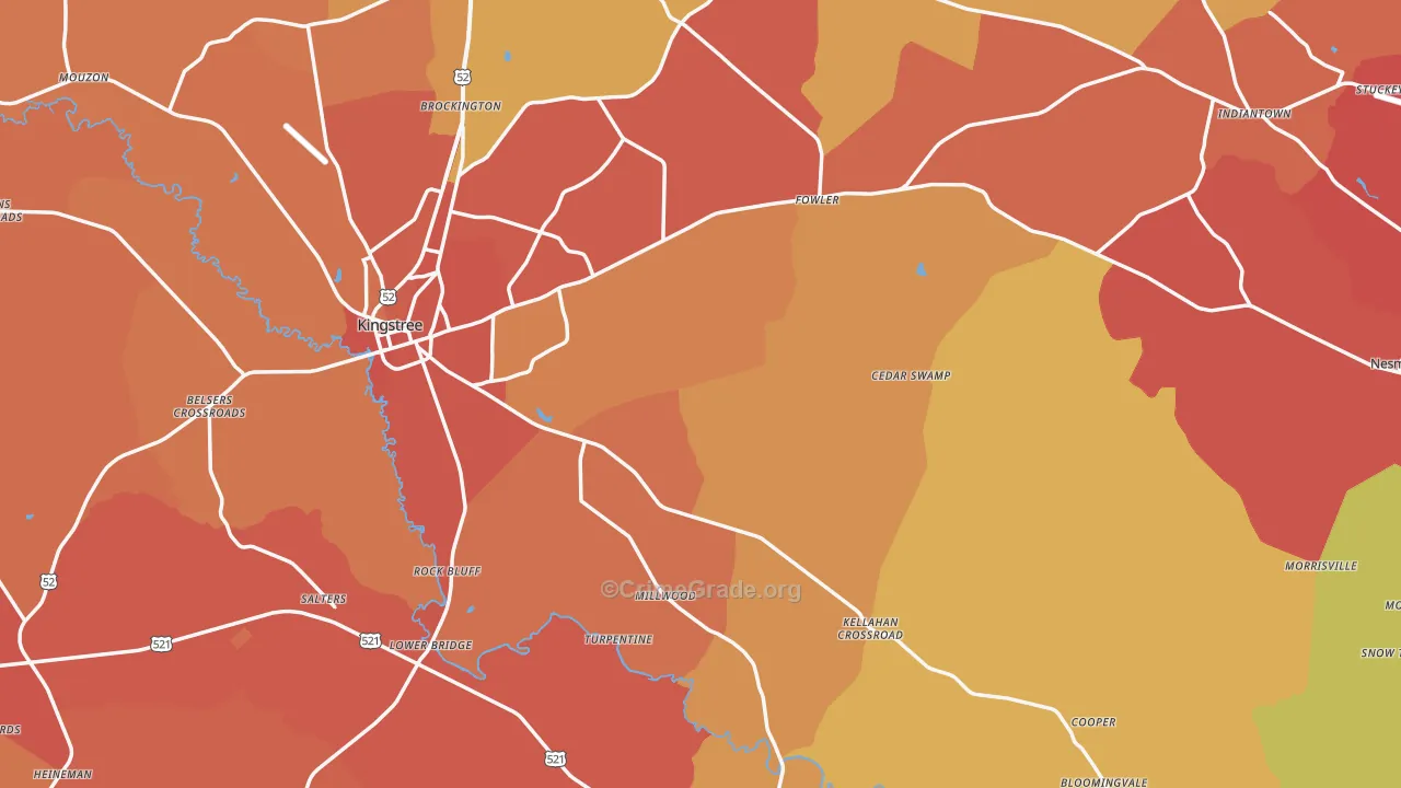 Williamsburg County, SC Map of Assault Rates