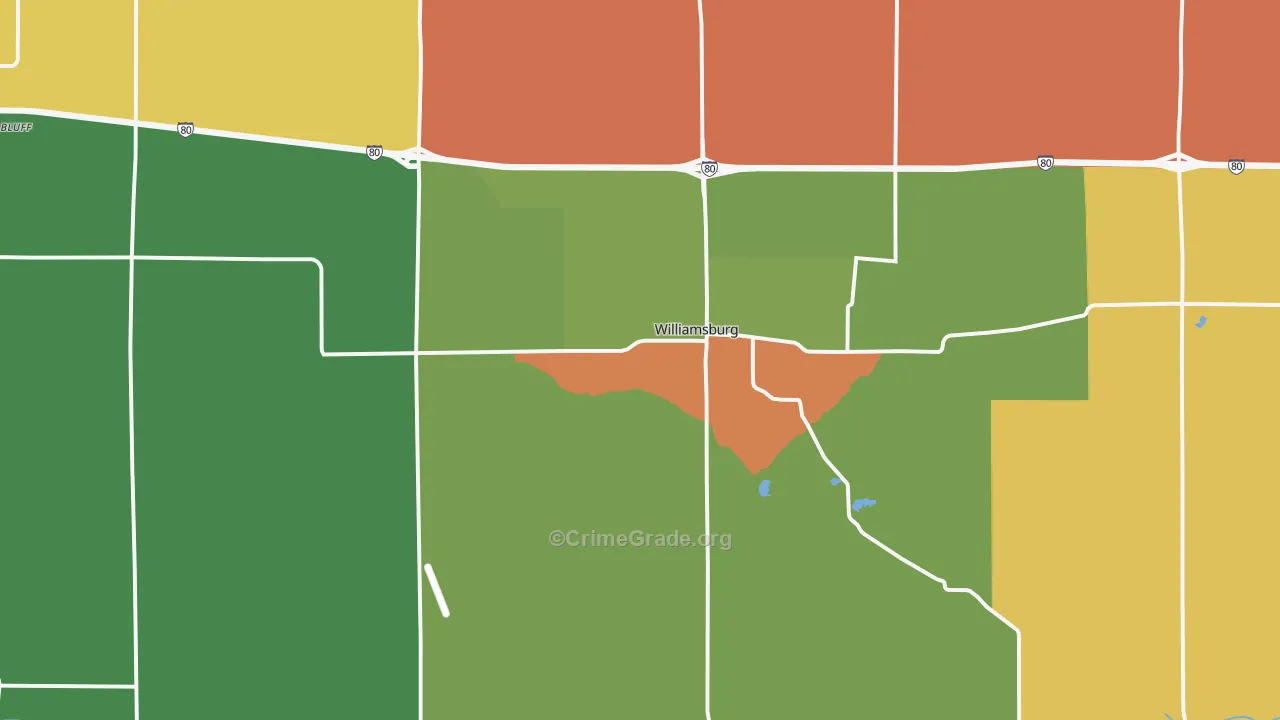 Williamsburg, IA Map of Assault Rates