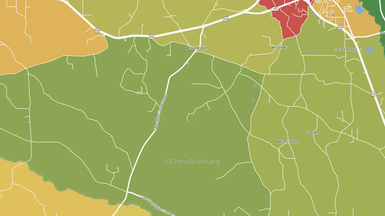 Williamsburg, MS Map of Assault Rates