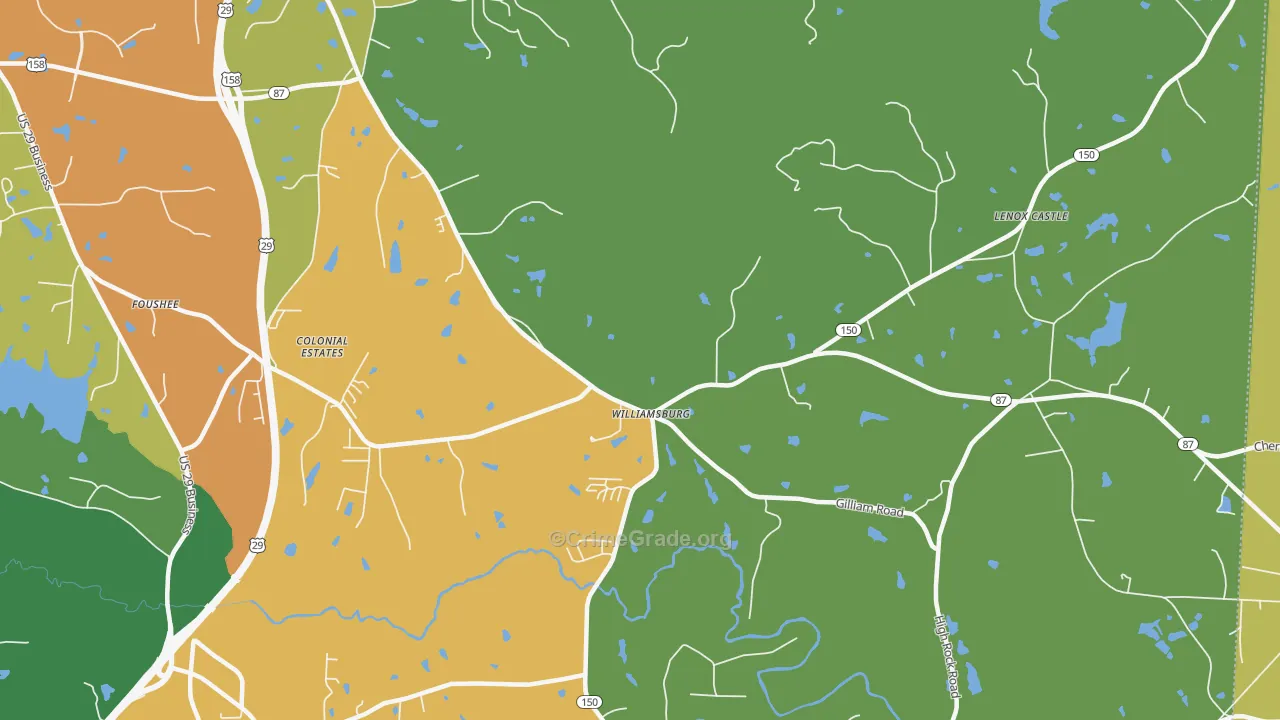 Williamsburg, NC Map of Assault Rates