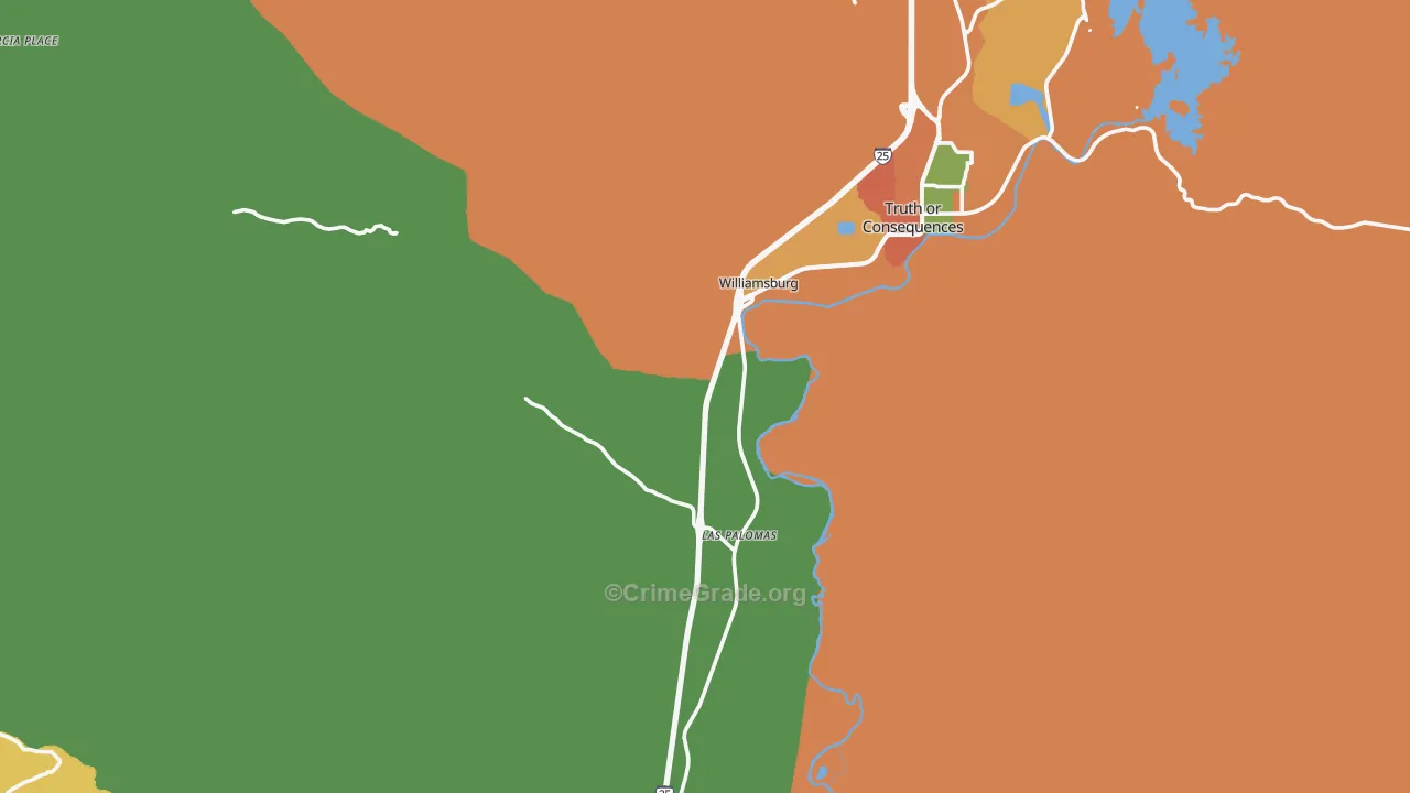 Williamsburg, NM Map of Assault Rates